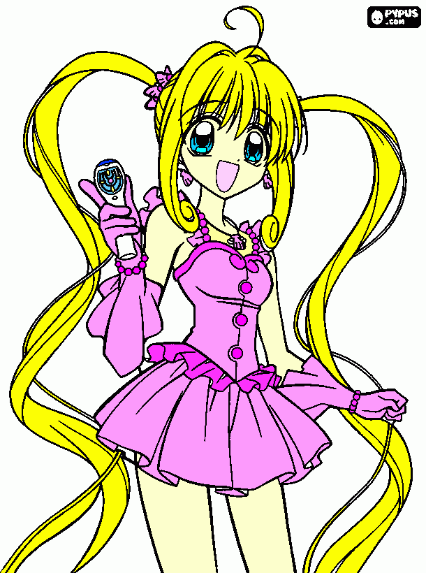 Luchia Nanami singing idol form coloring page