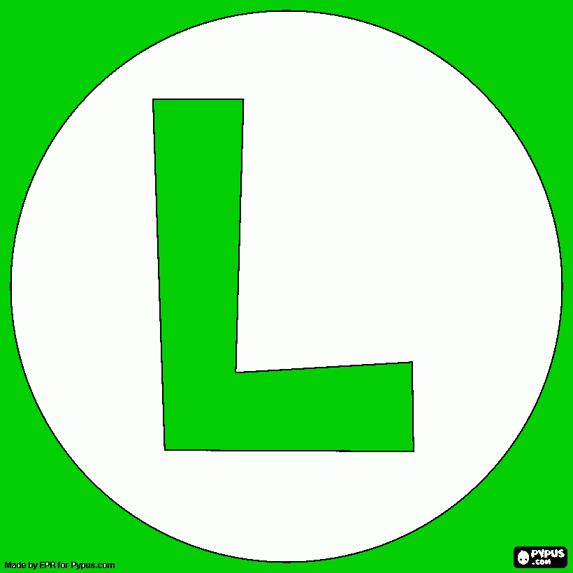 luigi logo coloring page