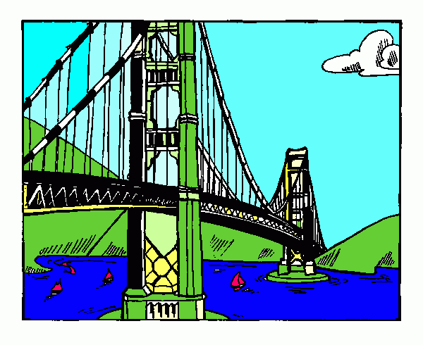 Manhattan Bridge ovr hudson river coloring page