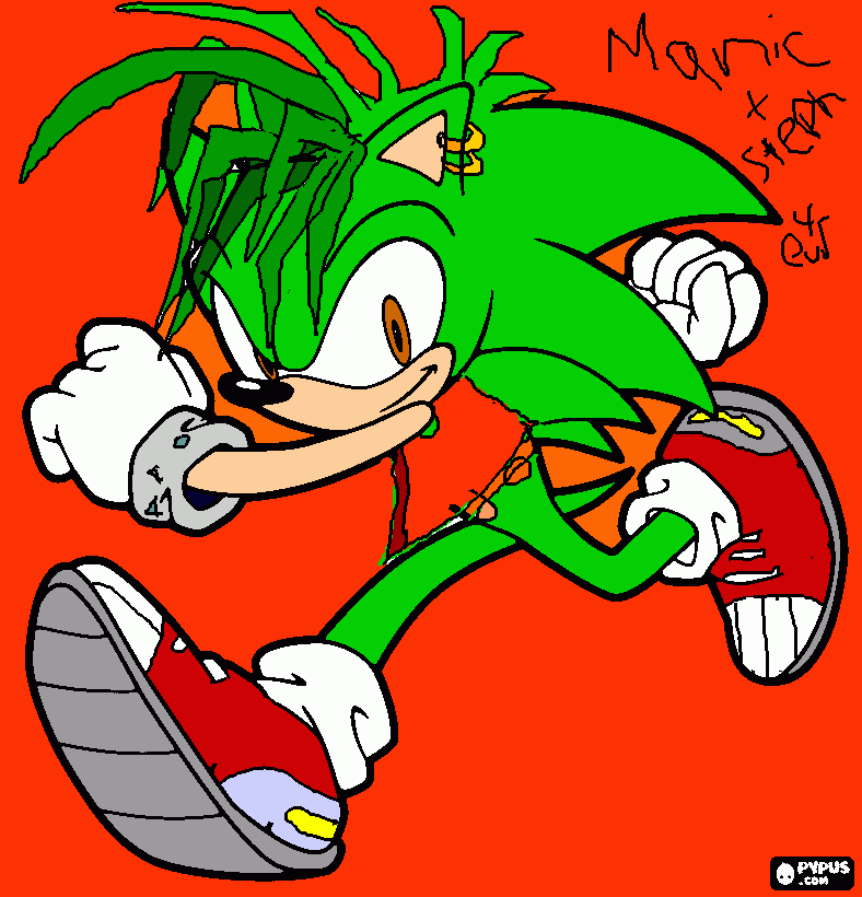 Manic the hedgehog coloring page