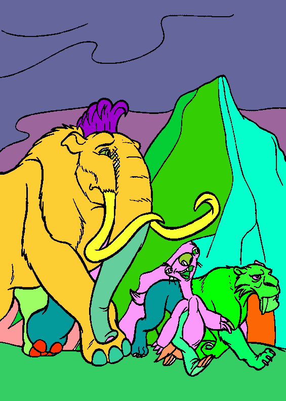 manny sid diego coloring page