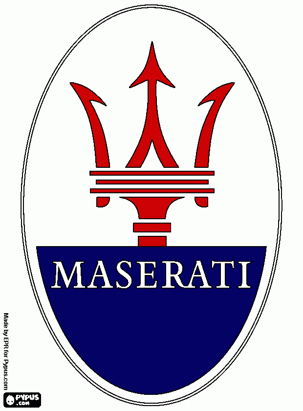 maserati logo coloring page