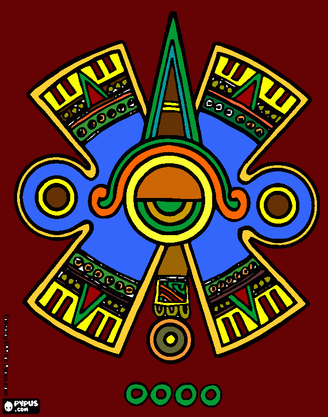 Mayan mask coloring page