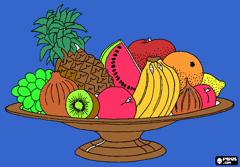 Mein Obstteller coloring page