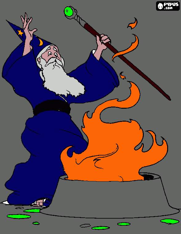 merlin the great wizird coloring page