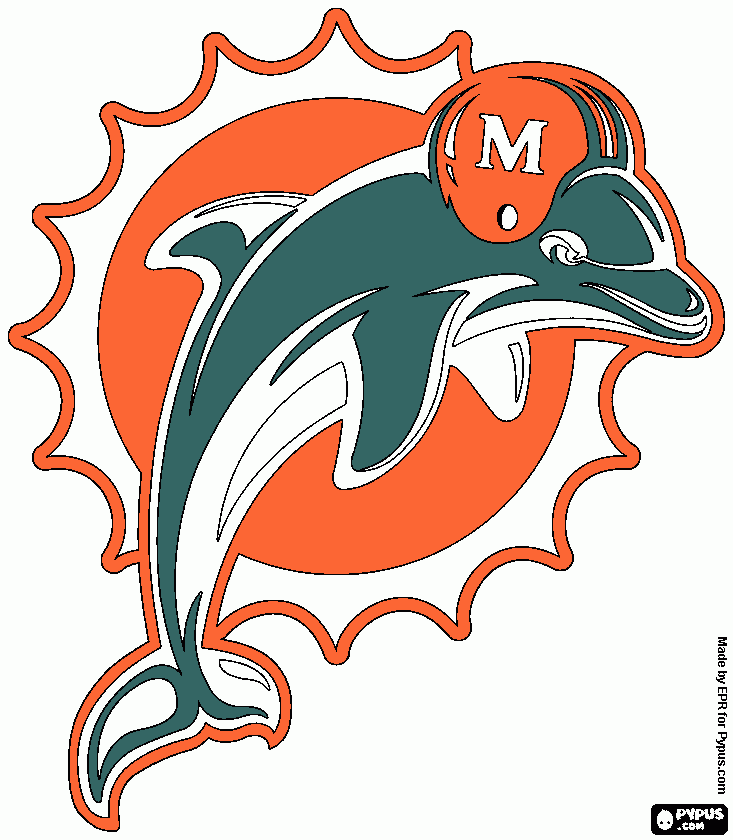 miami dolphin coloring page