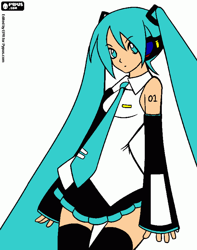 Miku! coloring page