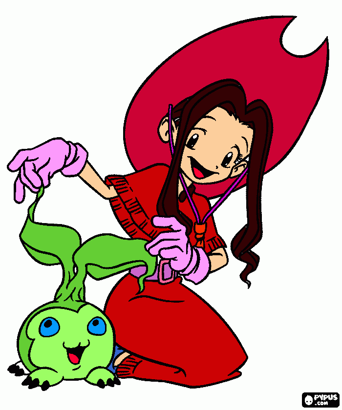 mimi e palmon coloring page