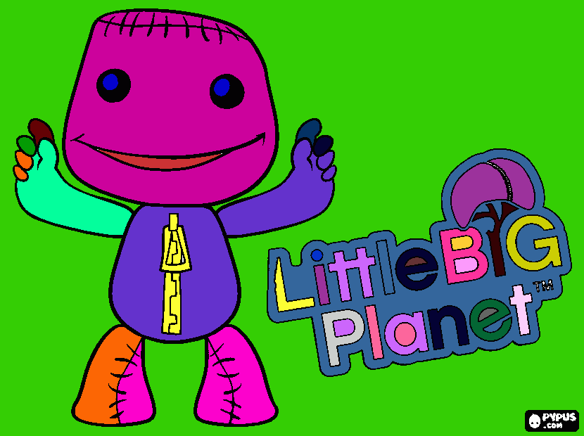 mimi me and jade jade says hi mimi i say  this is sackboy/gihl we colored it plus call me when you get it coloring page