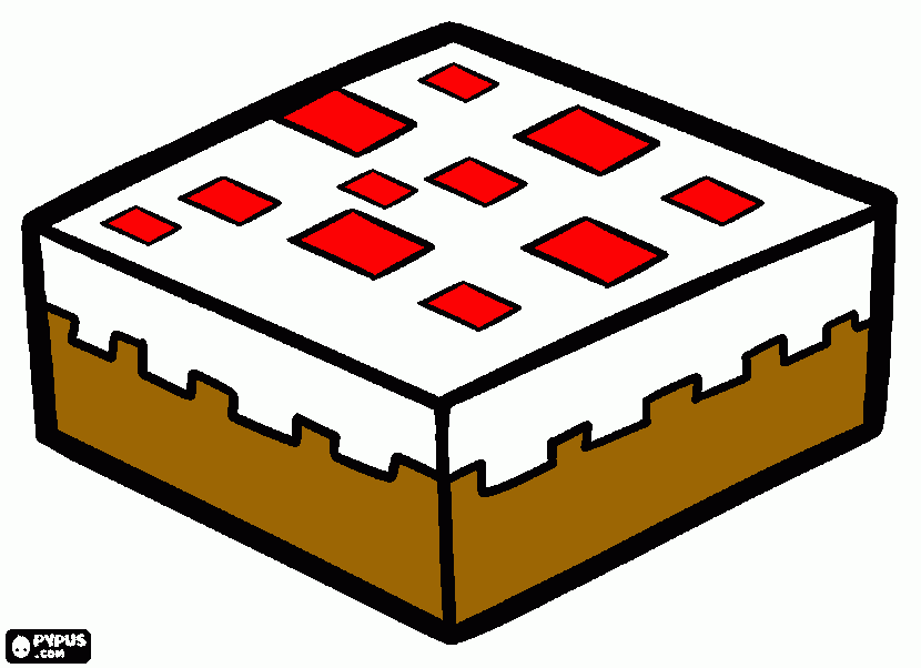 minecraft cake coloring page