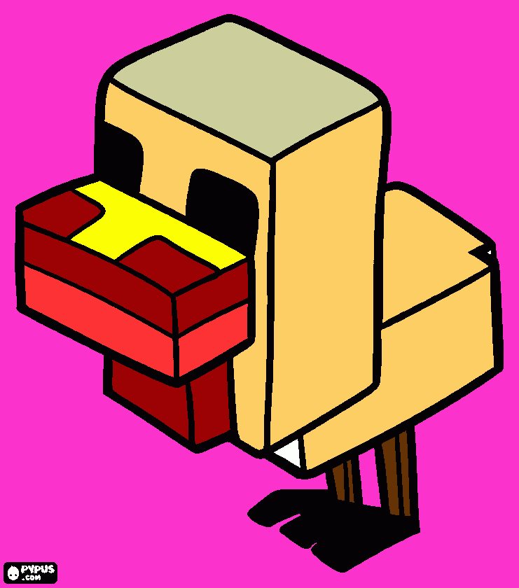 minecraft chicken coloring page