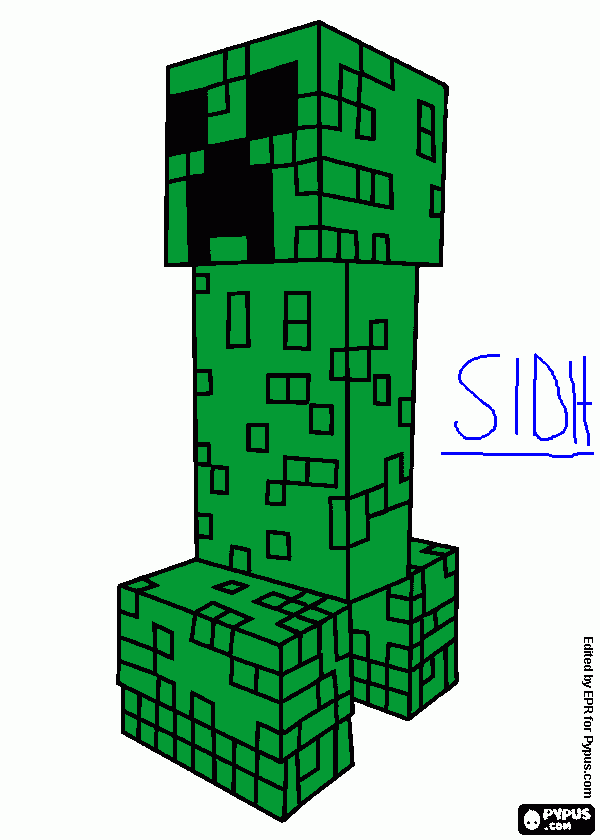 minecraft creeper coloring page
