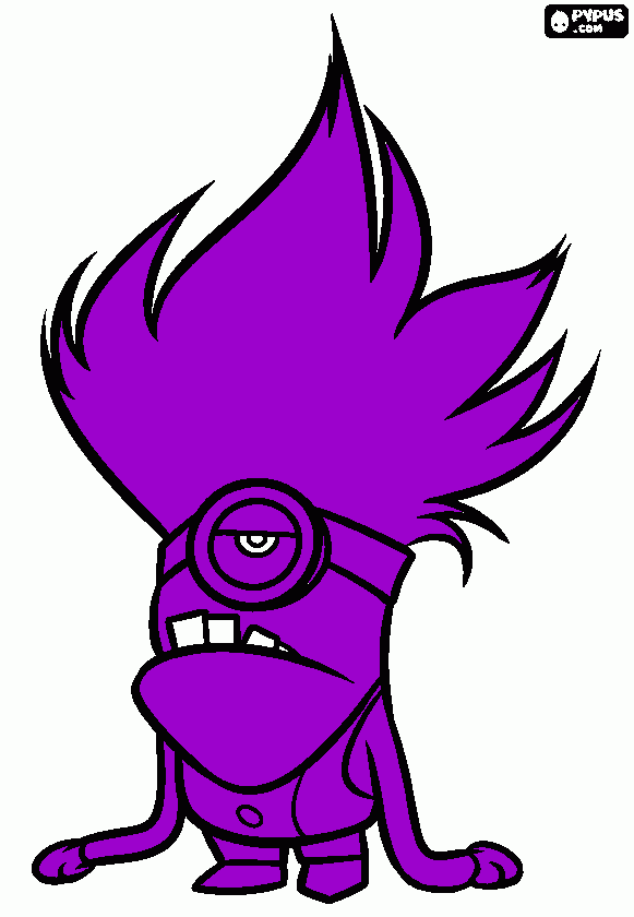 minion purple coloring page