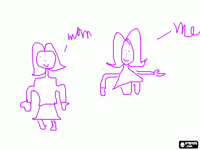 mom and me coloring page