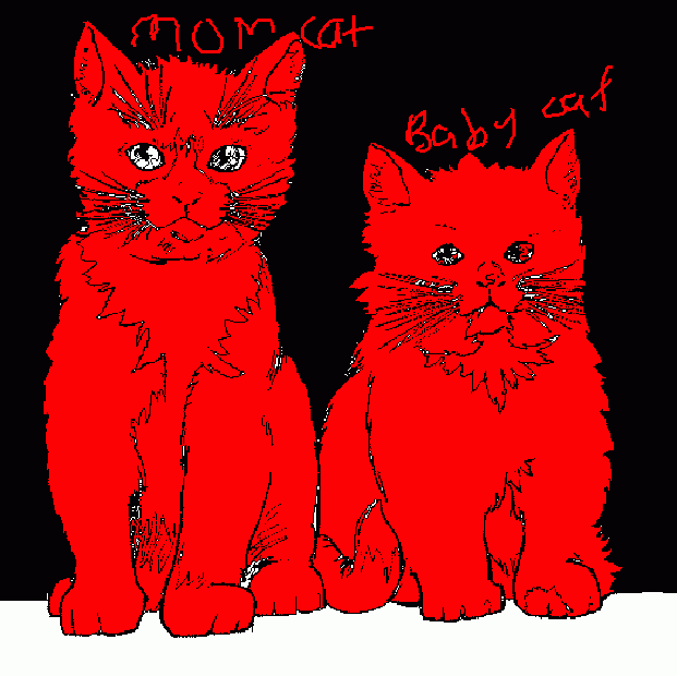 mommy cat baby cat coloring page