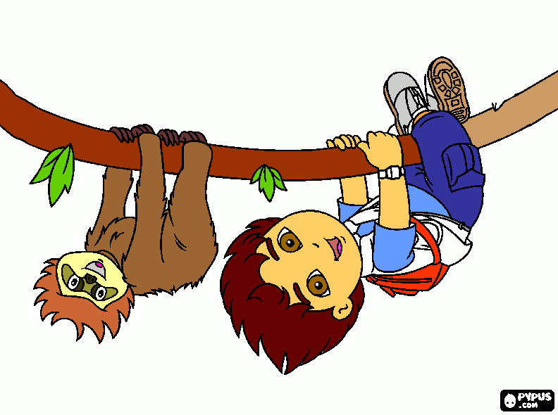 monkey and go diego go coloring page