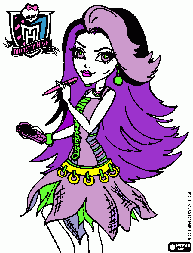 Monster High Birthday Card coloring page