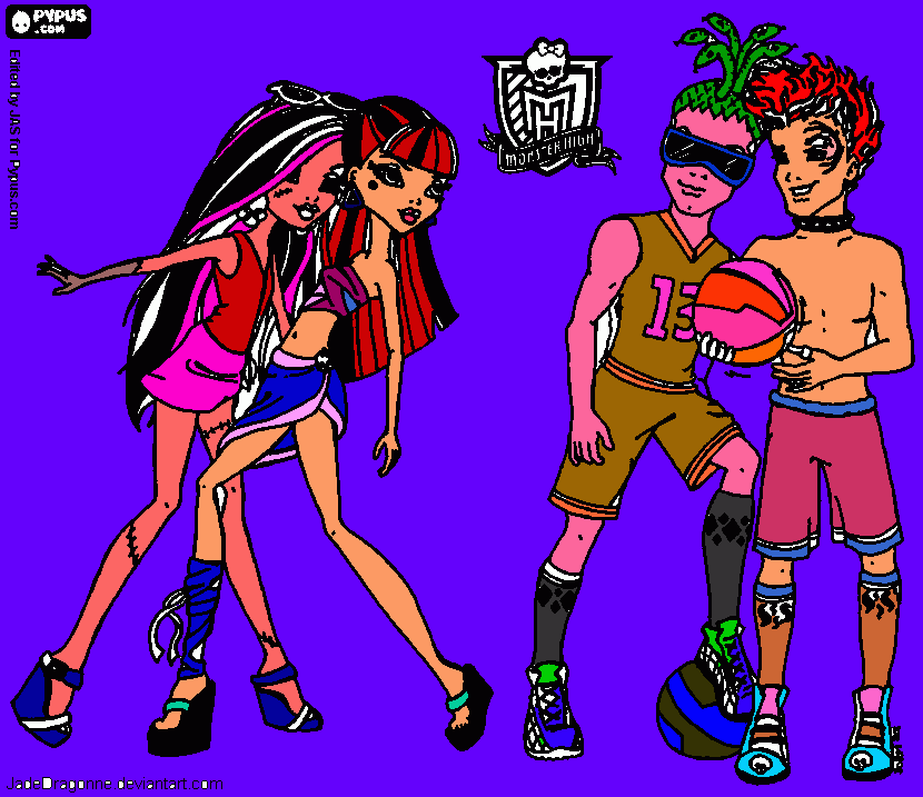 monster high dolls coloring page