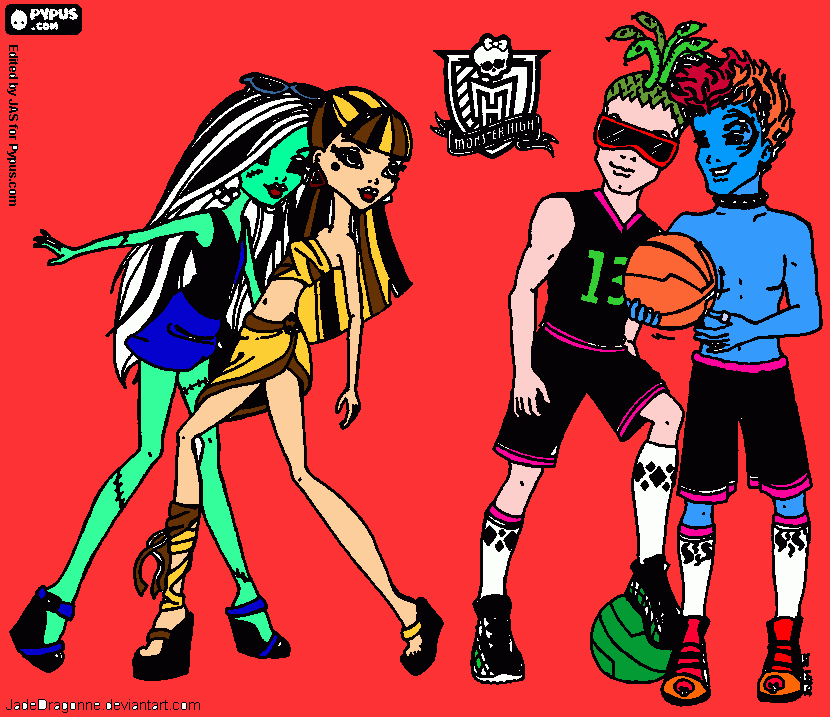 monster high frankie cleo deuce holt coloring page