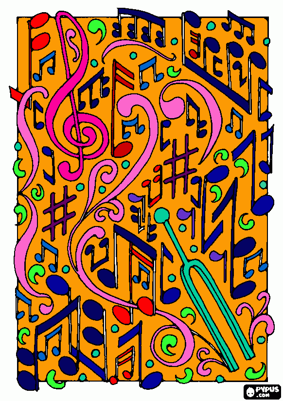 Music Notes coloring page