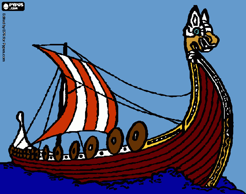 My Viking longship. coloring page
