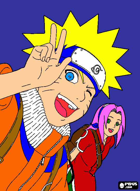 naruto and sakura coloring page