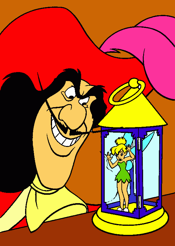 Nasty Captain Hook coloring page