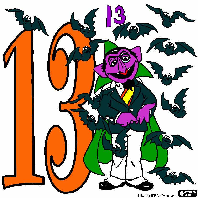 Number 13 coloring page