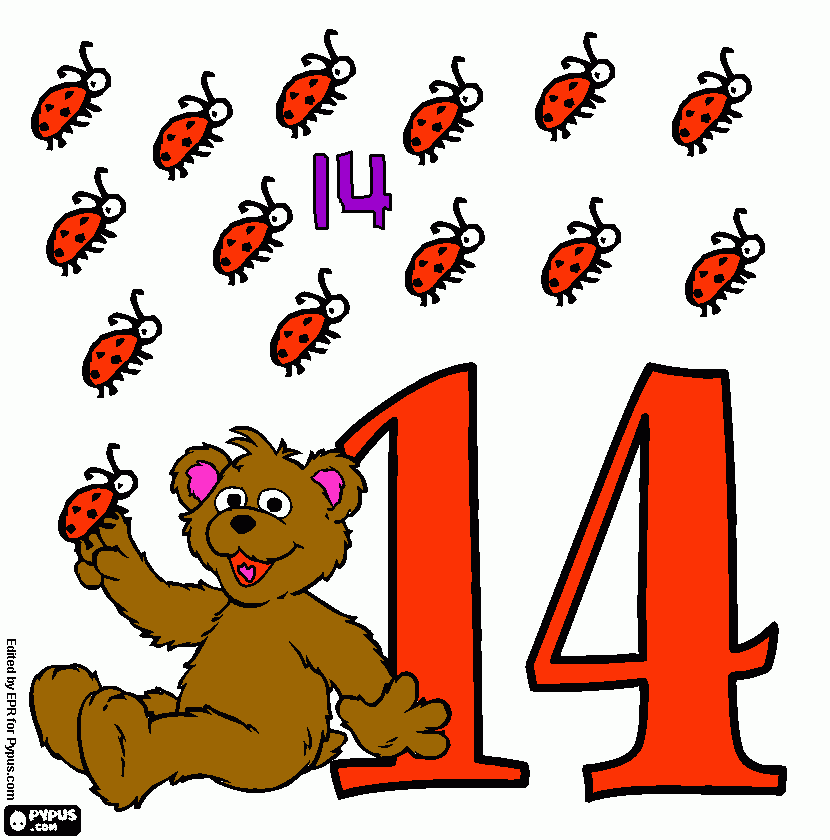 Number 14 coloring page