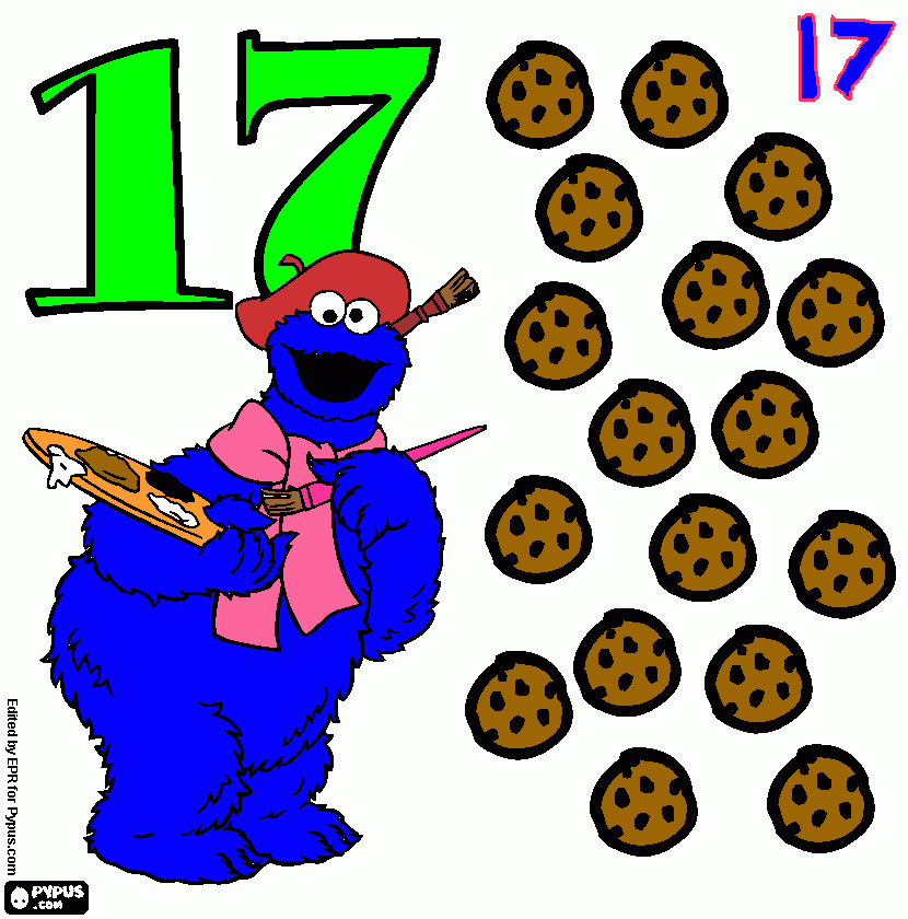 Number 17 coloring page