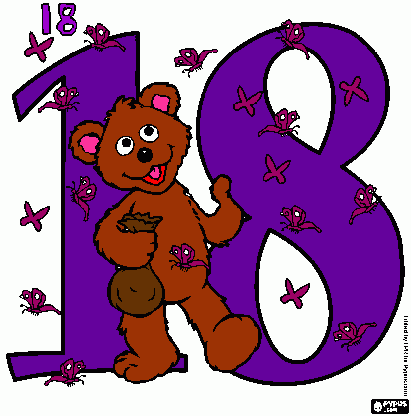 Number 18 coloring page