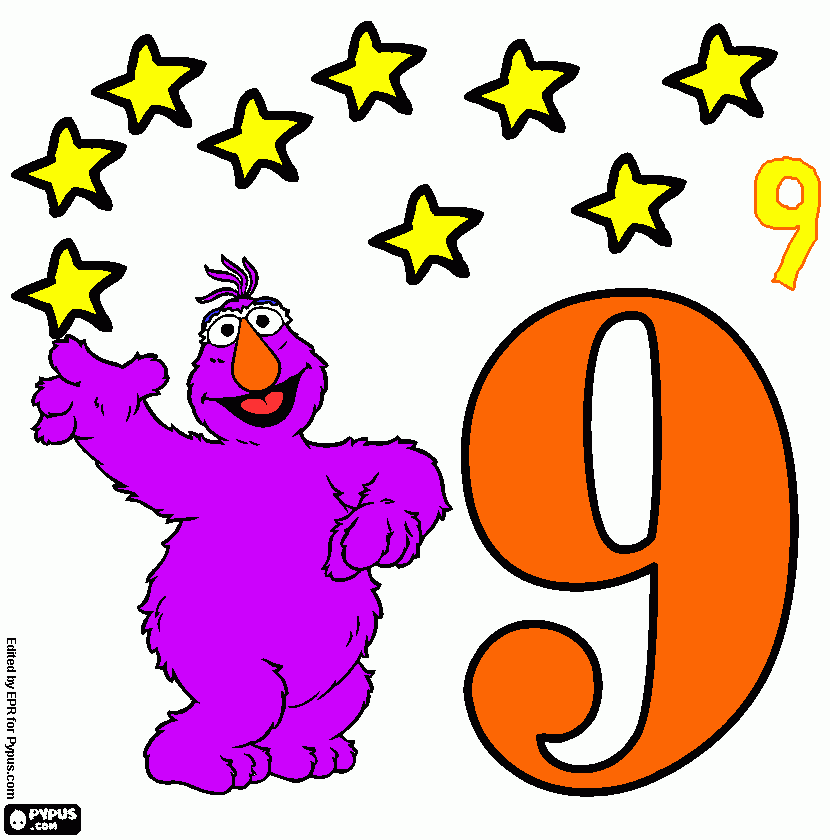 Number 9 coloring page