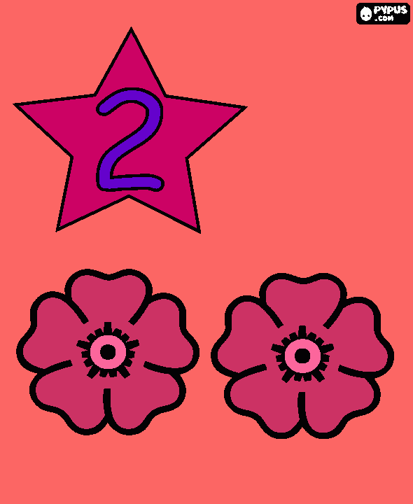 number two coloring page