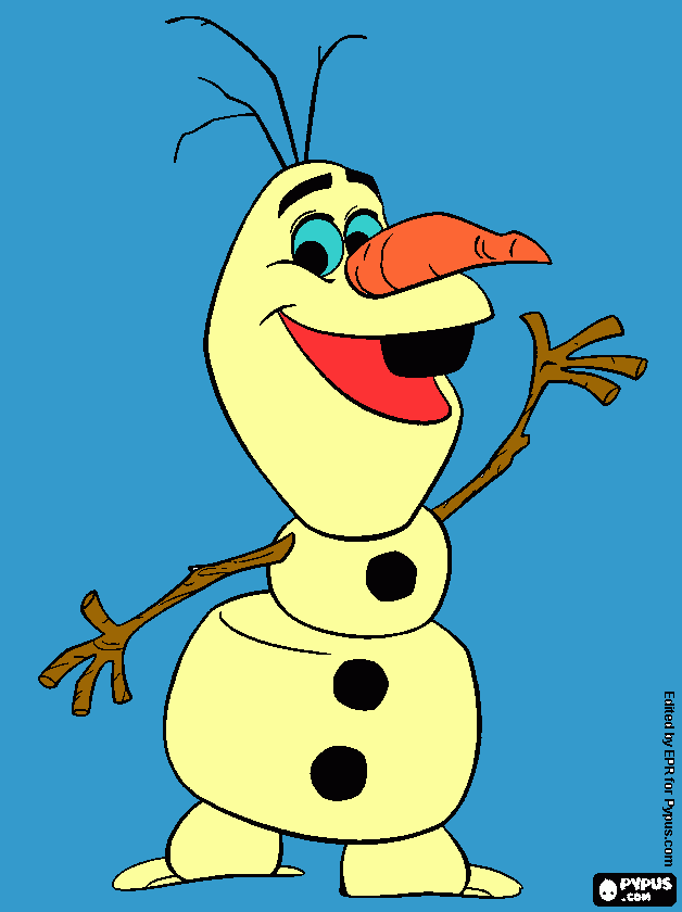 olaf fun time coloring page