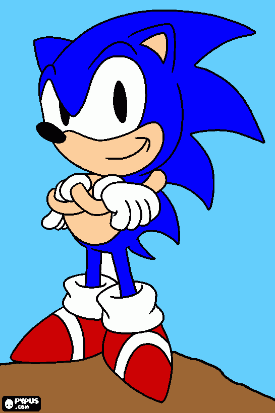 old sonic coloring page