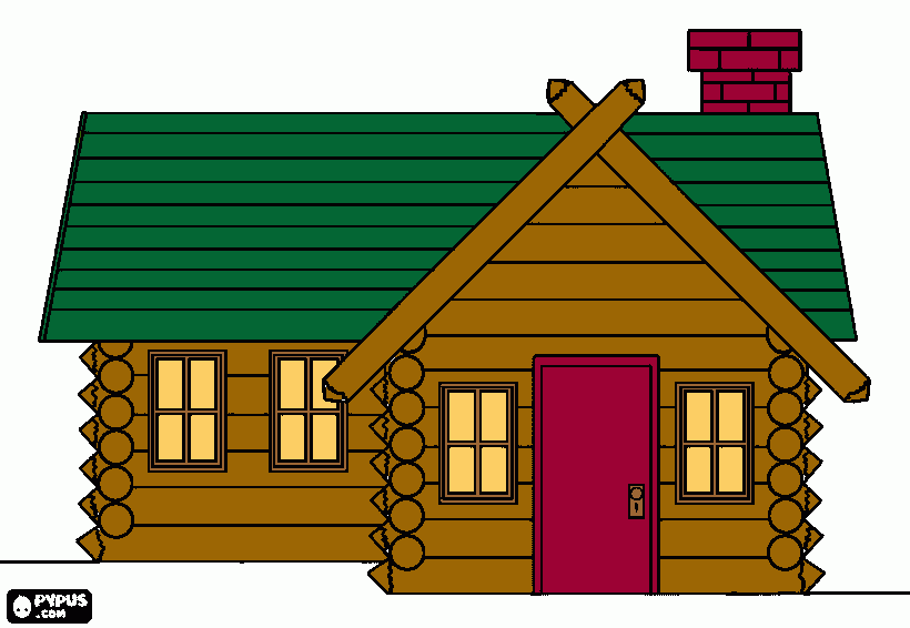 OUR LOG CABIN coloring page