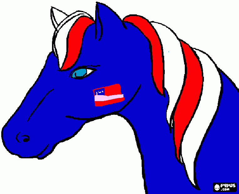 Patriotic Horse, Red White and Blue! coloring page
