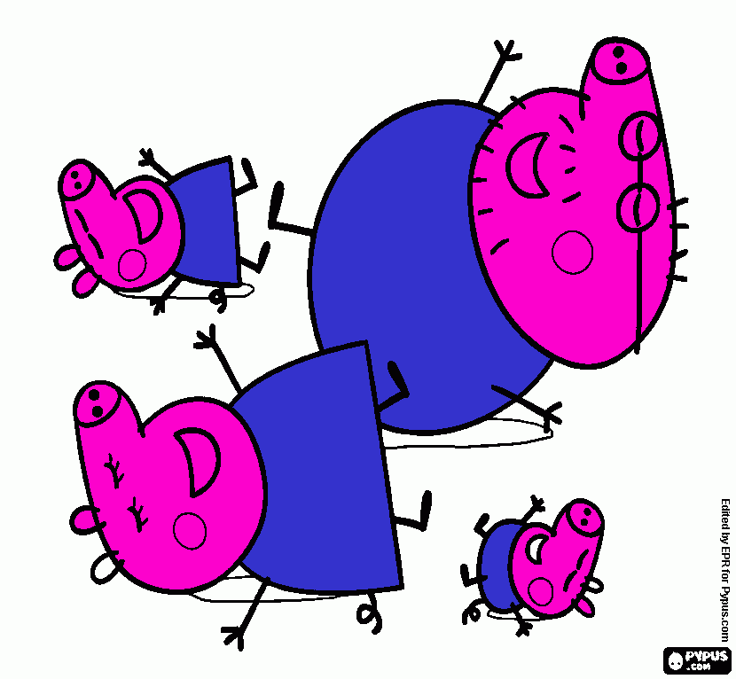 Pepa having fun with mud coloring page