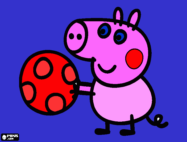 peppa pig play the ball coloring page