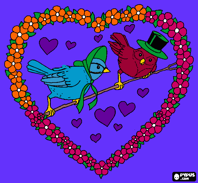 perty birdies coloring page