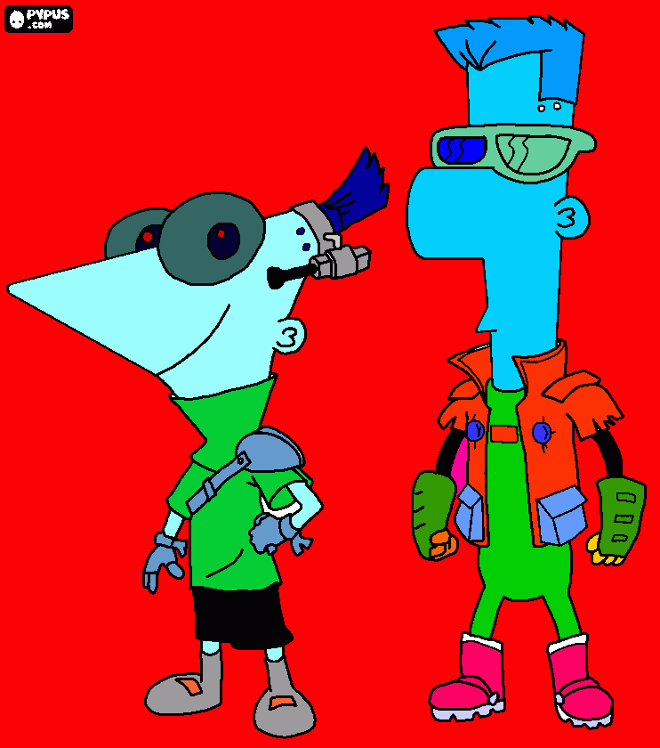 phineas and ferby coloring page