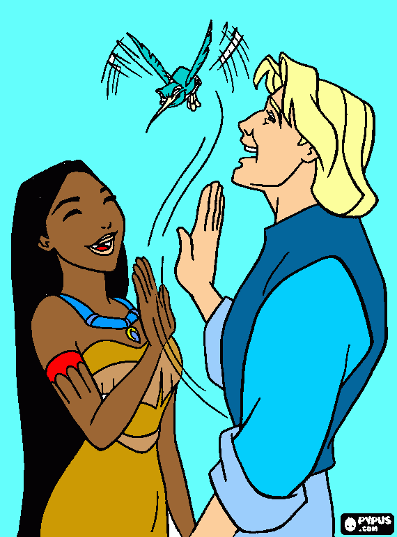 phocathontas and jon smith coloring page