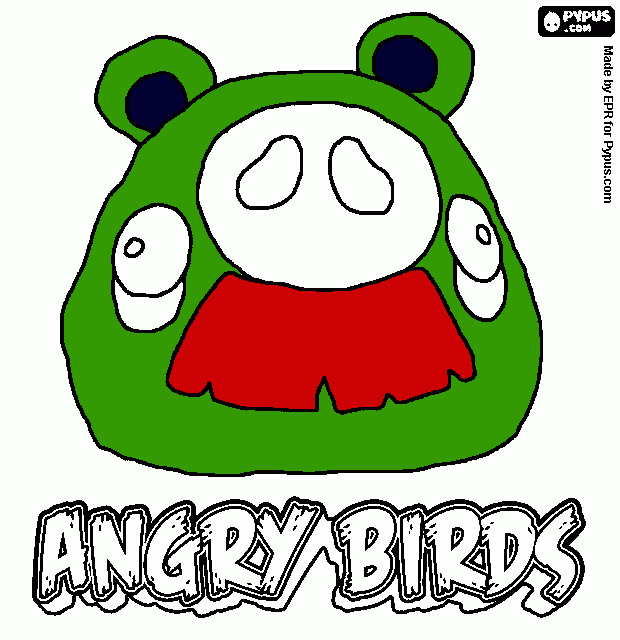 pig with mustache coloring page