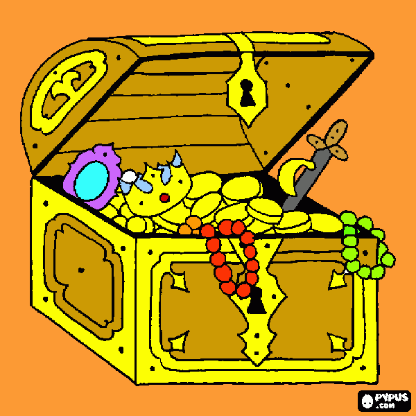Pirate's treasure coloring page