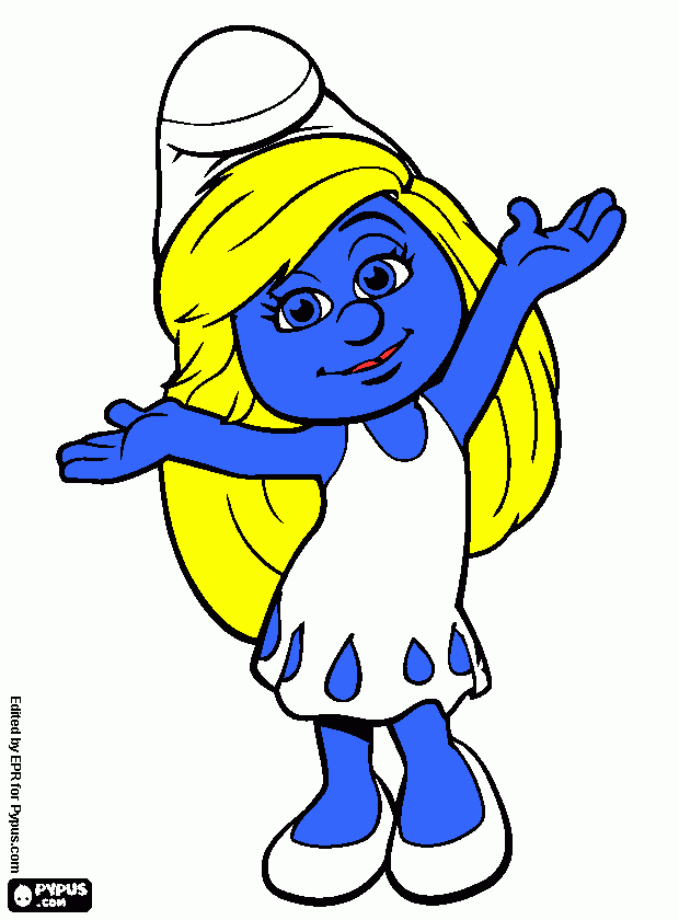 Pitufina Glamour coloring page