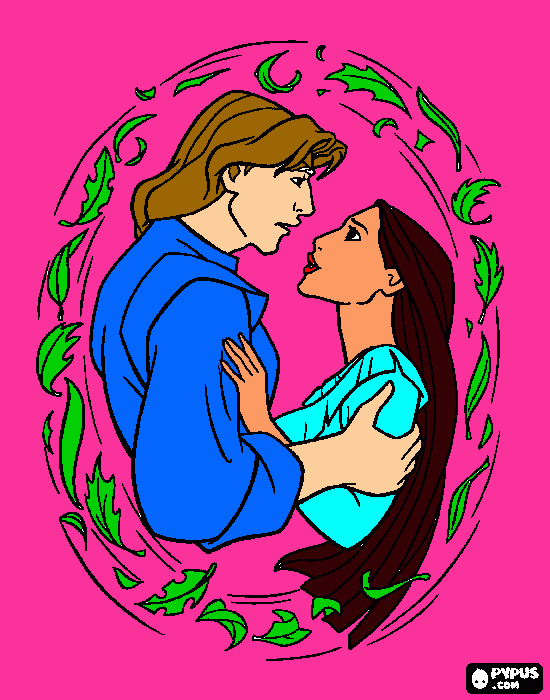 pocahontas en john coloring page