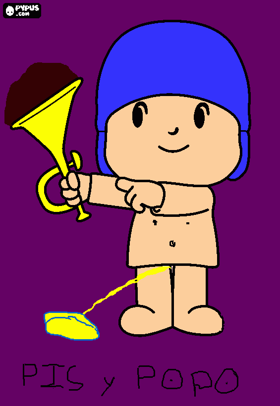 pocoyo hizo popo y pipi coloring page
