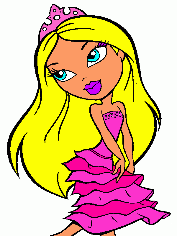 princess bratz coloring page