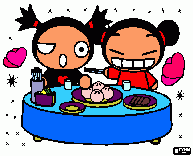 pucca coloring page