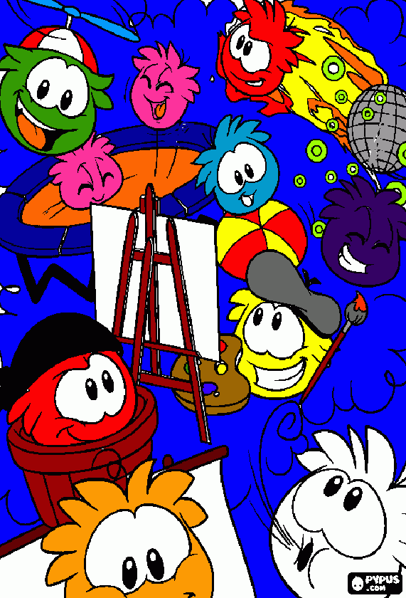 puffle pic coloring page